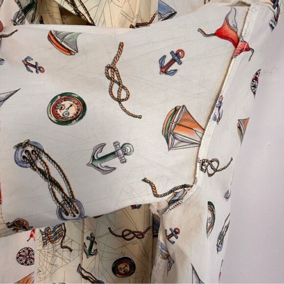 Pacific Legend Voyage Ivory Cotton Men's Hawaiian Shirt - Picture 12 of 13